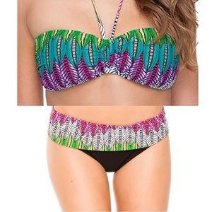 Profile by Gottex Mexicana Collection Set. Bandeau Top and Bikini bottom